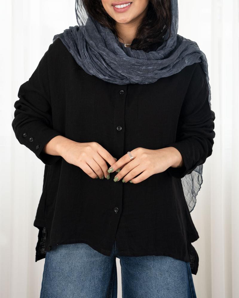 شومیز ساده مشکی کد 23874