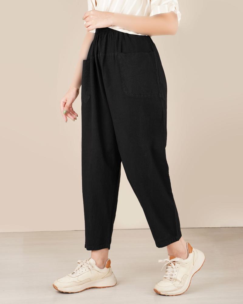 شلوار مام مشکی ژرفا کد 23905
