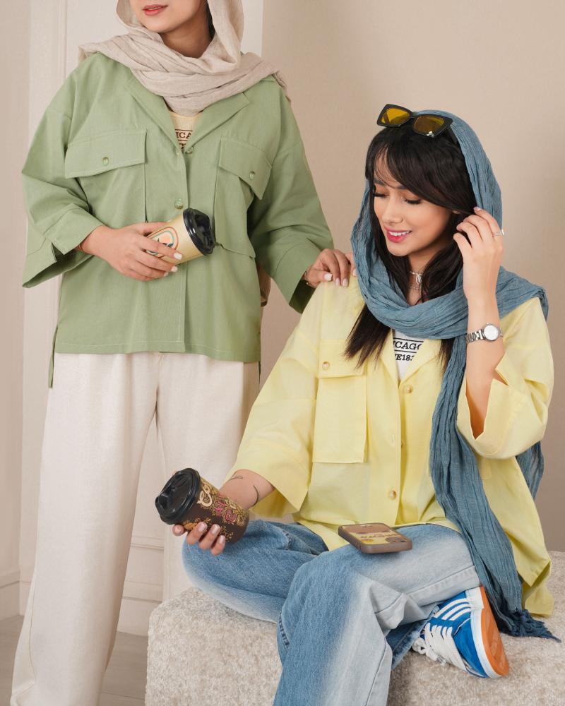 مانتو دو جیب رنگی آیرا کد 24044