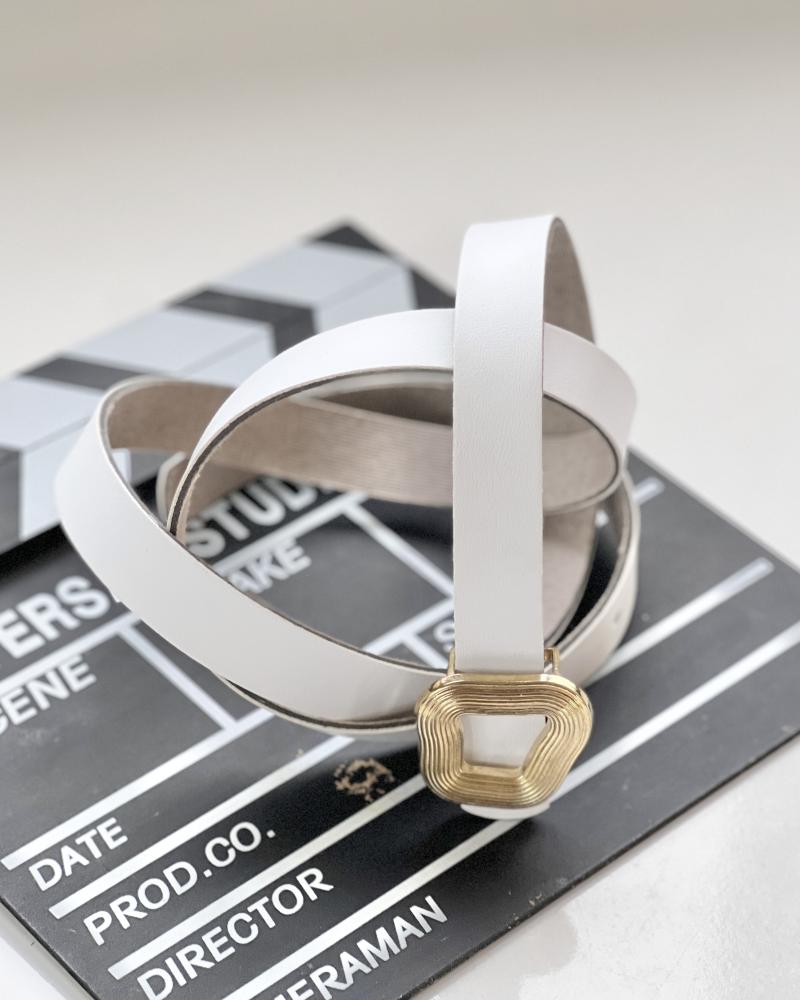 کمربند چرم سفید کد 27568