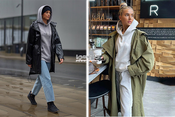 استایل کژوال روزمره با هودی و بارانی