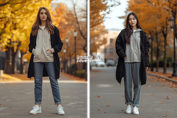 سویشرت دخترانه لش با مانتو مشکی کوتاه