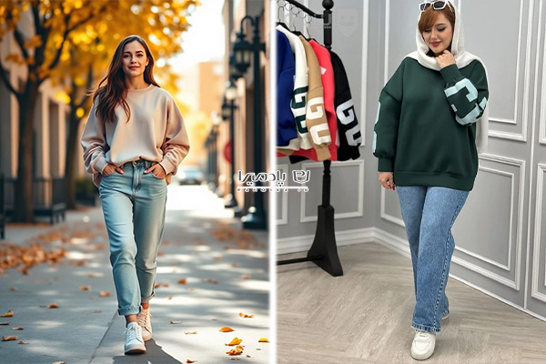 دورس دخترانه اسپرت لش با شلوار لی مام استایل زنانه