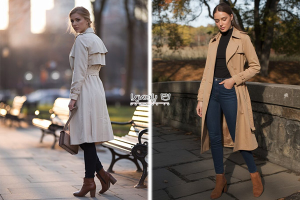 بارانی بلند با بوت ساقکوتاه