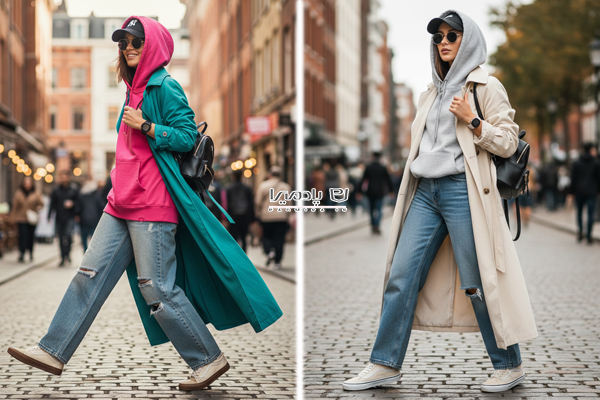 استایل خیابانی با هودی و کتونی ونس