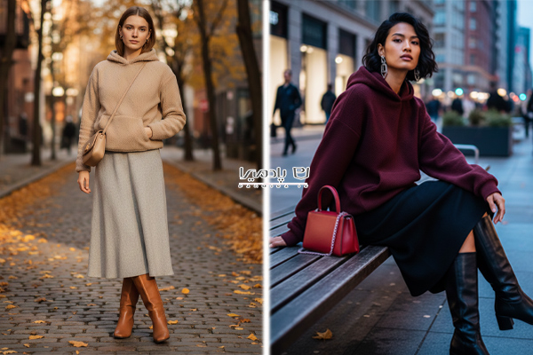 دامن فوتر میدی با هودی توکرک