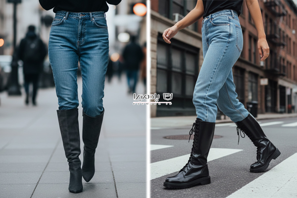 شلوار مام استایل با بوت زنانه