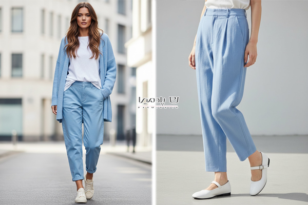 کفش مناسب شلوار نیمبگ آبی روشن