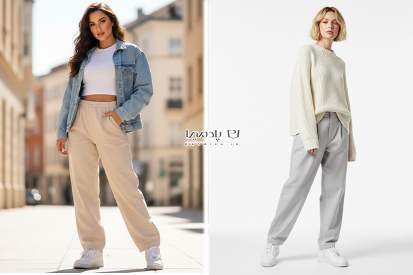 ست کردن شلوار بگ با کتونی ایرفورس وان