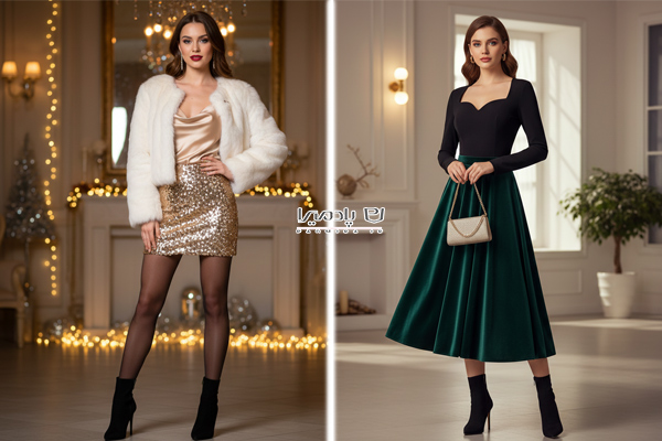 استایل مهمانی با دامن زمستانی