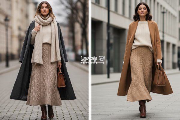 دامن بافت ماکسی