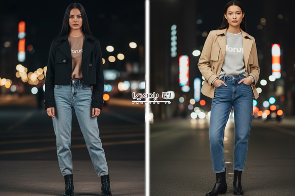 ترنچ کت کوتاه با شلوار مام استایل