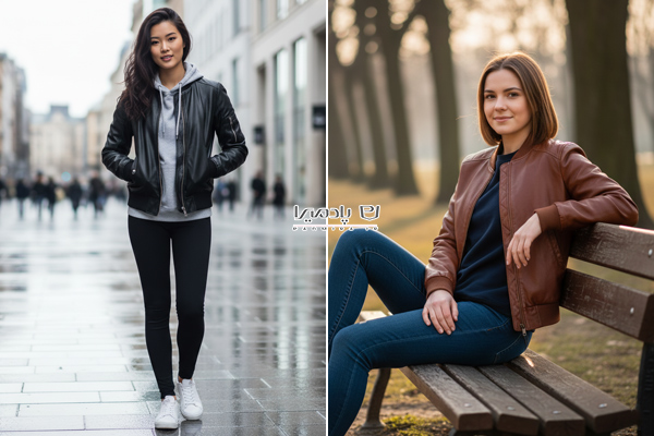 تیپ اسپرت با بامبر جکت چرم