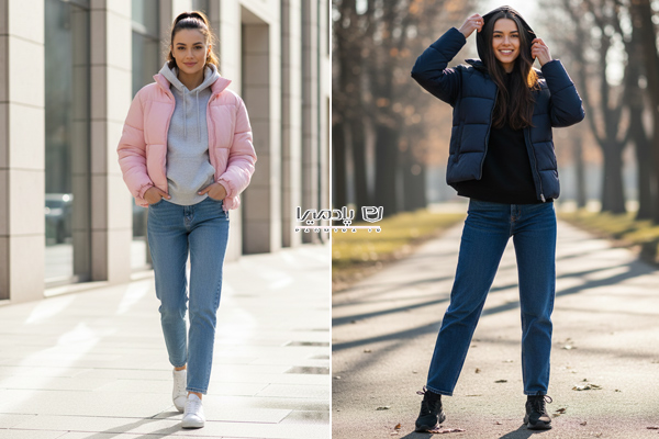 استایل زمستانی اسپرت با شلوار جین