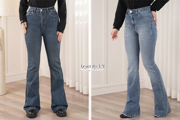 استایل با شلوار بوت کات آبی