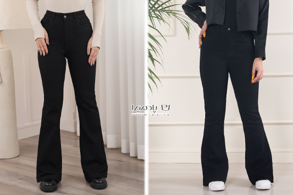 استایل با شلوار بوت کات مشکی