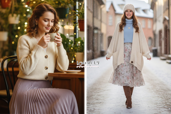 ست ظریف و دخترانه کاردیگان با دامن