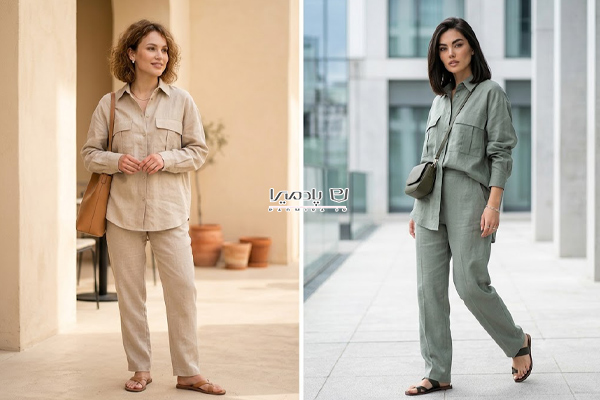 شومیز لینن و شلوار لینن
