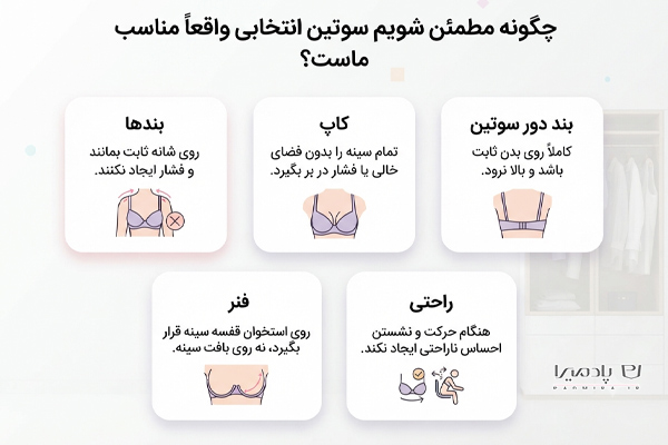 چگونه مطمئن شویم سوتین انتخابی واقعاً مناسب ماست؟