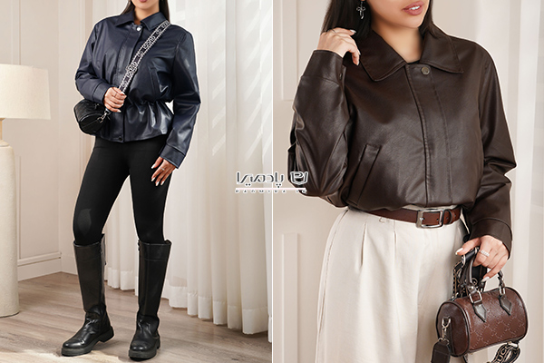 کت چرم کمر فیت